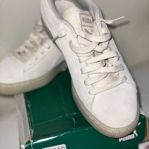 Puma Suede emboss iced foil jr whisper white
